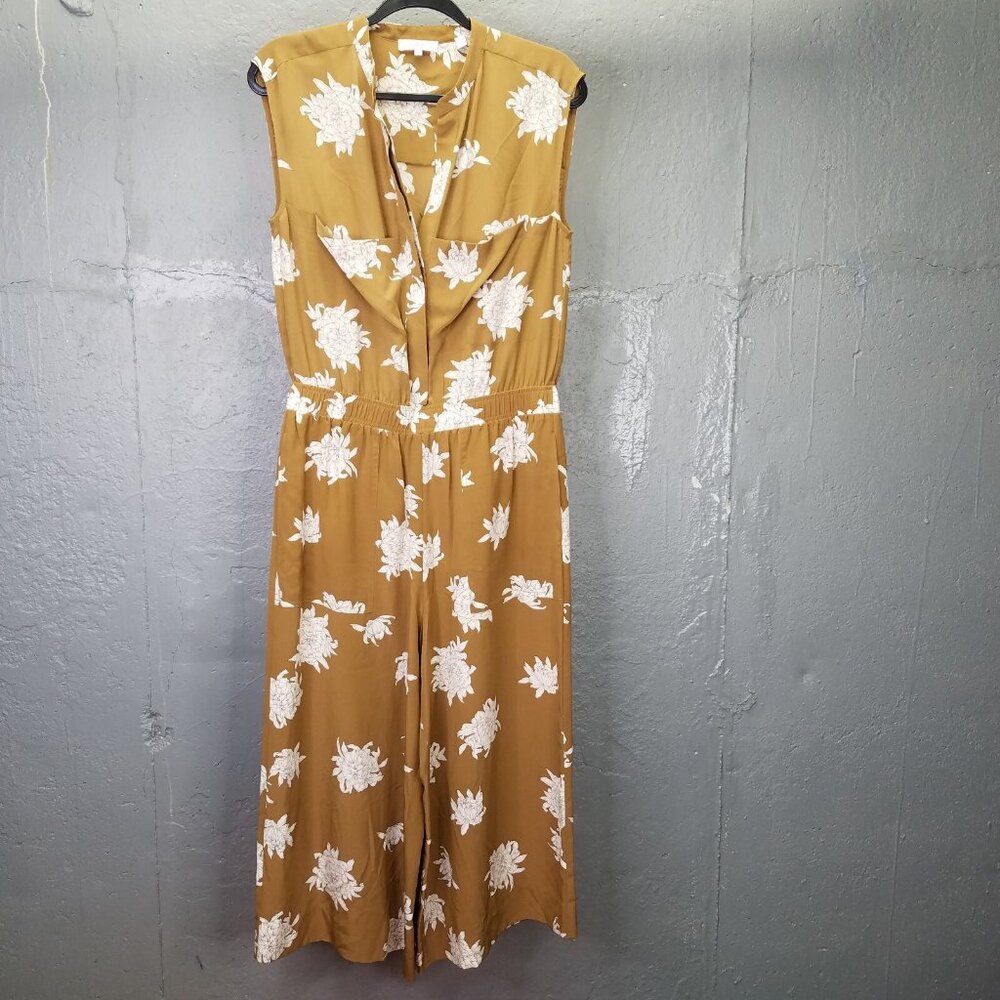Vince Gold/Mustard Floral Sleeveless Jumpsuit